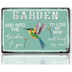 NEW! Metal Garden Sign for Gardening Lovers Shed Decor Vintage Looking 8”x12”
